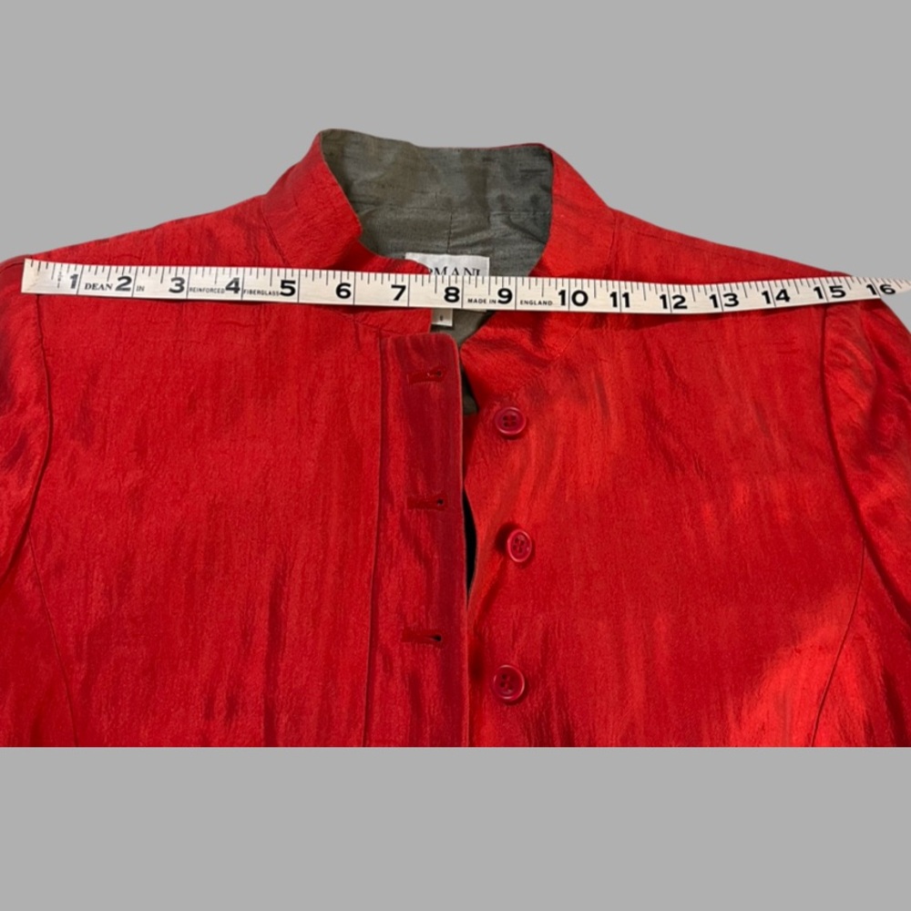 Vintage Armani Collezioni Blazer Jacket 100% Silk Size 8 - Picture 11 of 14